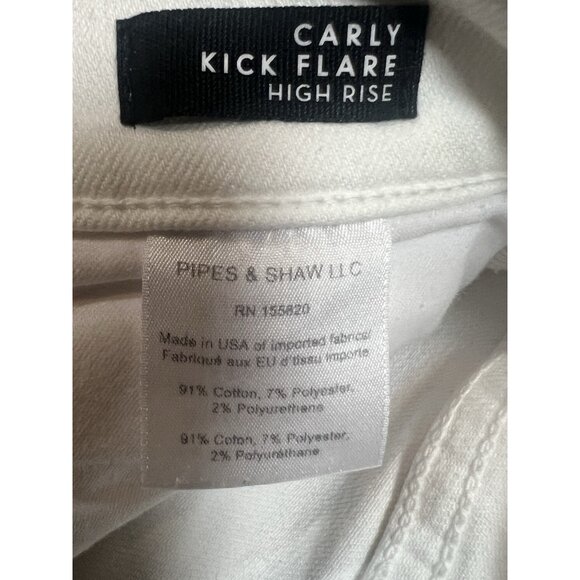 Veronica Beard White Carly Kick Flare High Rise Jeans Size 29/8 Stretch Zipper - Picture 7 of 16